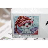 Алмазная живопись без рамы 25х25 АК-2020086 кот в шляпе