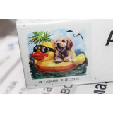 Алмазная живопись без рамы 25х25 АК-2020050 собака в круге