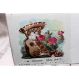 Алмазная живопись без рамы 25х25 АК-2020059 кот с гитарой