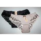 Плавки жен (M-XL) (прод по 3) 6598 черные