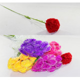 Цветок ГВОЗДИКА цветная D=8см (1цветков) L 60см (уп. 100 Цена за уп!)