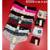 Стринги жен  (S-XL) (прод по 3) 6559 бордо