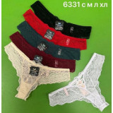 Стринги жен (S-ХL) (прод по3) 6331 бордо