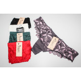 Стринги жен (S-L) (прод по3) 6590 черно-розов