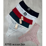 Стринги жен (L-2XL) (прод по 3) 6753 синие