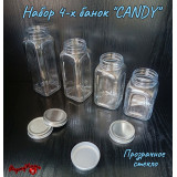 Набор банок CANDY с крышками 4шт (0,66л,0,82л,0,98л,1,14л) *6 2171