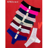 Стринги жен (S-L) (прод по3) 6763 белый