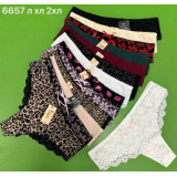 Стринги жен  (L-2XL) (прод по 3) 6657 белый