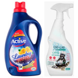 Гель д/стирки ACTIVE ИРАН  Степные цветы 1024 2,5л+Ср-во д/чистки 