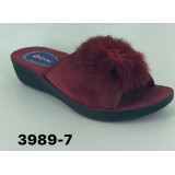 Тапочки жен комн №58 3989-7 откр нос открыт пятка 36/37-40/41 бордо (прод по 6)