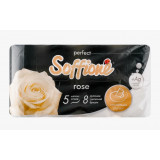 Туалетная бумага SOFFIONE 5слоев 8 рул Perfect Rose с теснением аромат Розы *8 9795