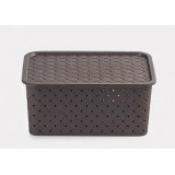 Корзинка Береста 7,5л 350х245х105мм с крышкой шоколад*12 5896