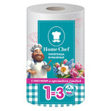 Полотенца бумажные HOME Chef Цветы 2 слоя 1рулон  25*23 *12  85112  *(, 01.02.2031)*