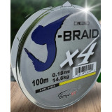 Шнур плетенный рыболовный J-BRAID 3299 100м*0,18мм