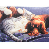 Картина рисование по номерам 20х30 YSA0949 котенок и щенок