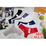 Стринги жен (M-XL) (прод по 3) 8837 бежев
